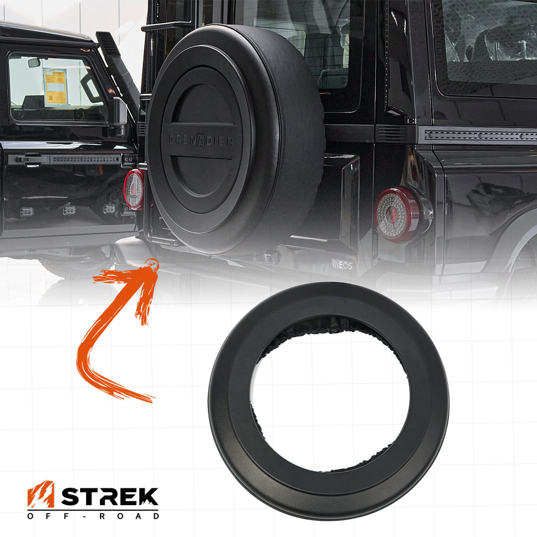 ABS and leather spare wheel cover installed on Ineos Grenadier