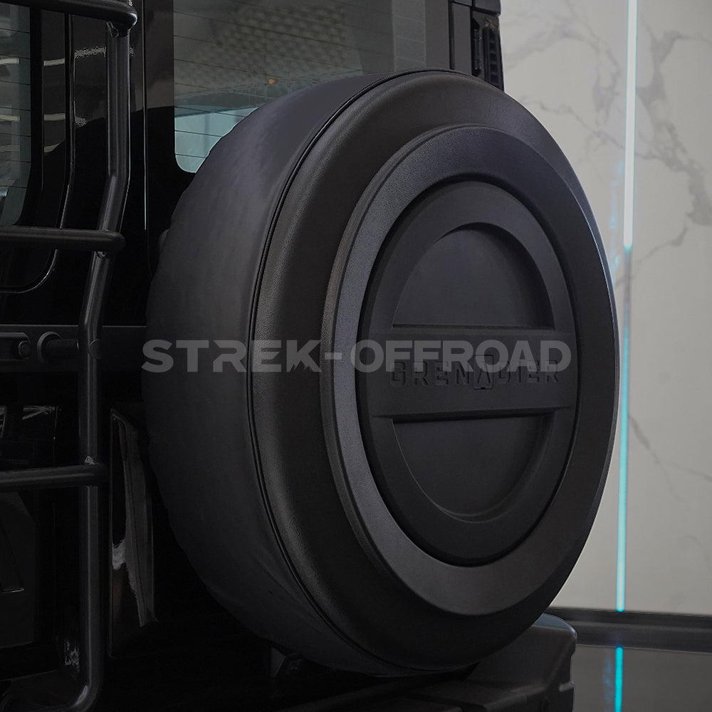 ABS and leather spare wheel cover installed on Ineos Grenadier