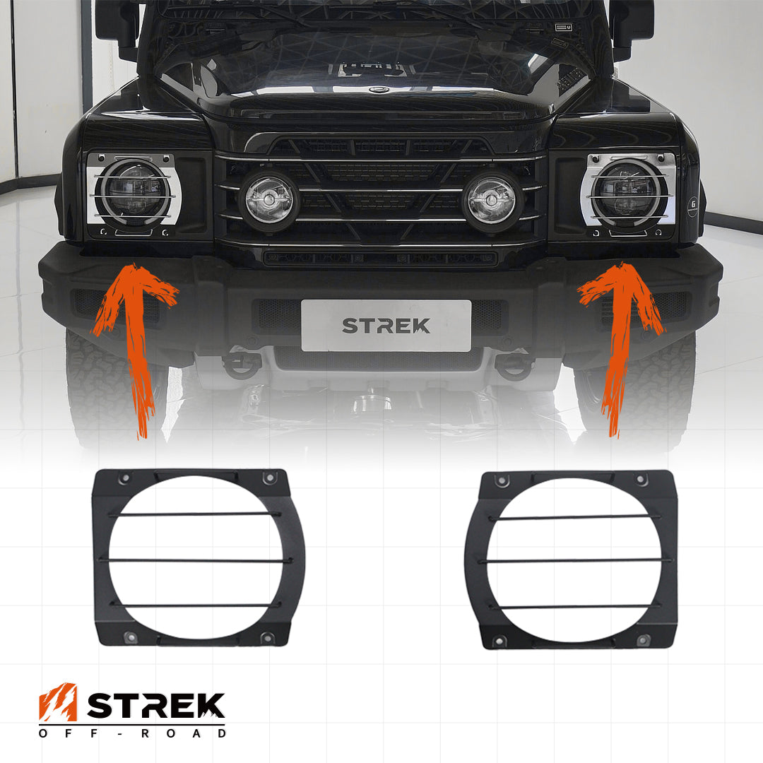 Aluminum headlight covers installed on Ineos Grenadier