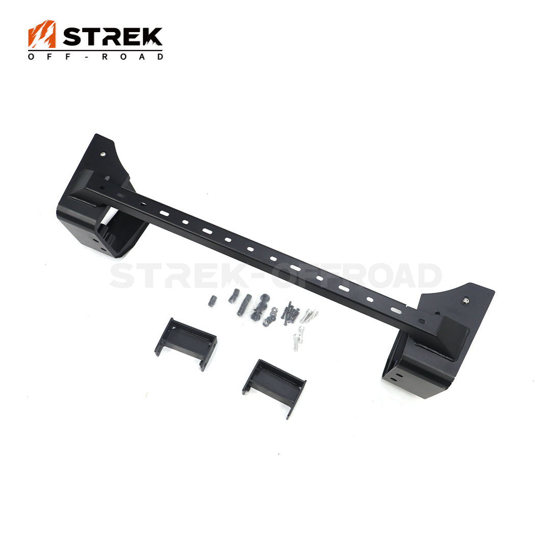 Front bumper light bar mounting bracket installed on INEOS Grenadier US and European models