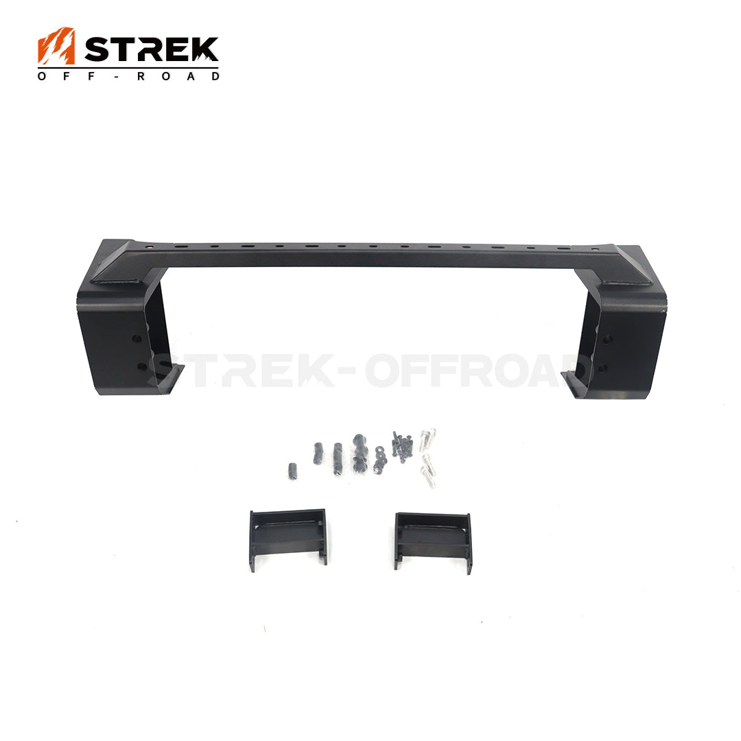 Front bumper light bar mounting bracket installed on INEOS Grenadier US and European models