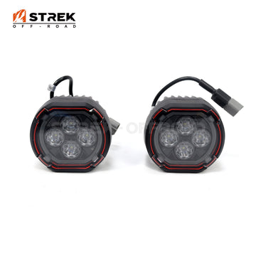 Round LED Pod Lights for Ineos Grenadier by Strek Offroad, Compatible with Front Bumper Mounting Bracket