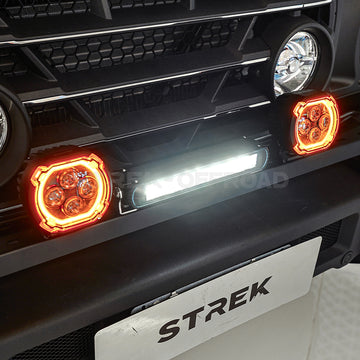Square LED Pod Lights for Ineos Grenadier by Strek Offroad, Compatible with Front Bumper Mounting Bracket