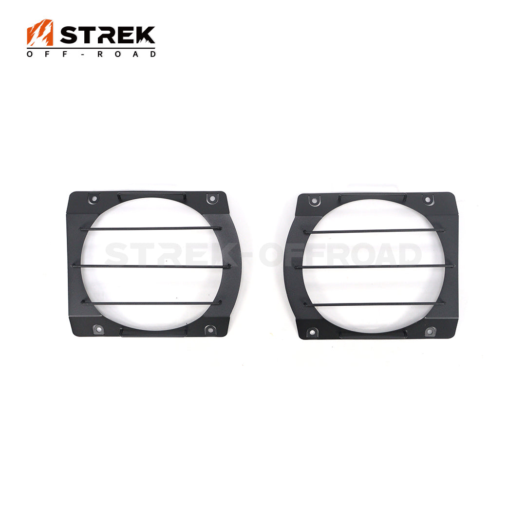 2 PCS Aluminum Alloy Car Headlight Cover for Ineos Grenadier 2020-2024 by Strek Offroad (Style B)