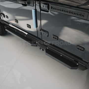 Black Aluminum Side Steps for Ineos Grenadier 2020-2024 by Strek Offroad
