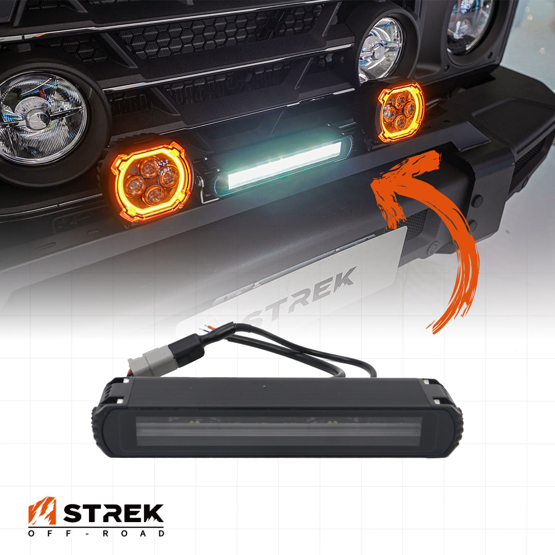 Square LED Pod Lights for Ineos Grenadier by Strek Offroad, Compatible with Front Bumper Mounting Bracket