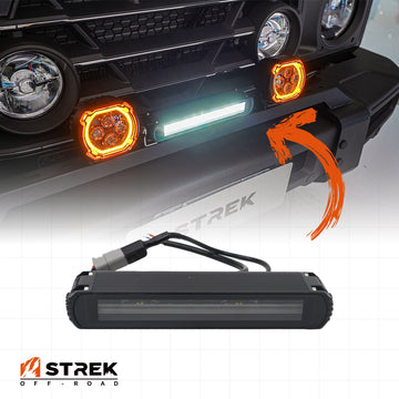 Square LED Pod Lights for Ineos Grenadier by Strek Offroad, Compatible with Front Bumper Mounting Bracket