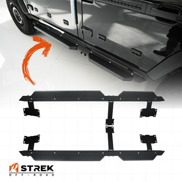 Black Aluminum Side Steps for Ineos Grenadier 2020-2024 by Strek Offroad