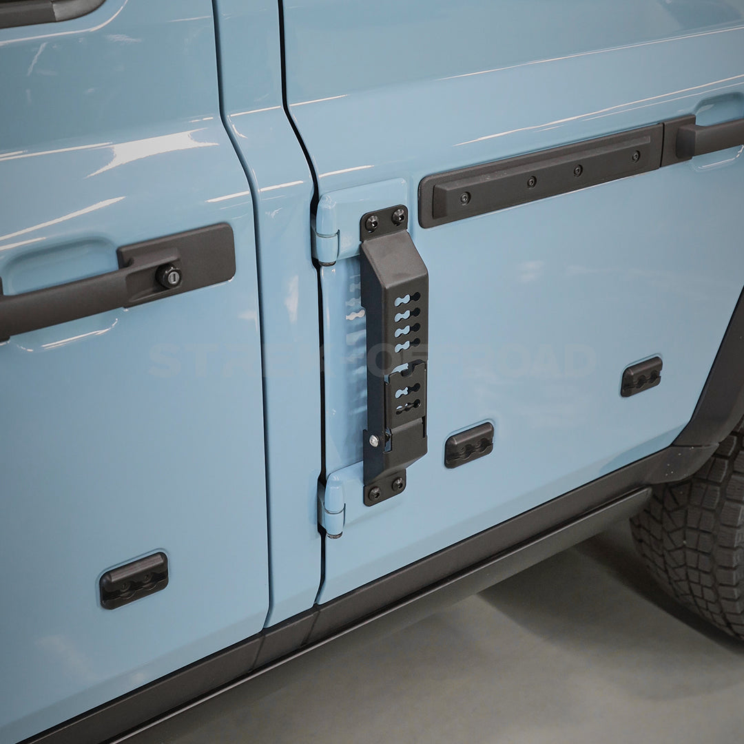 Folding door hinge step installed on Ineos Grenadier