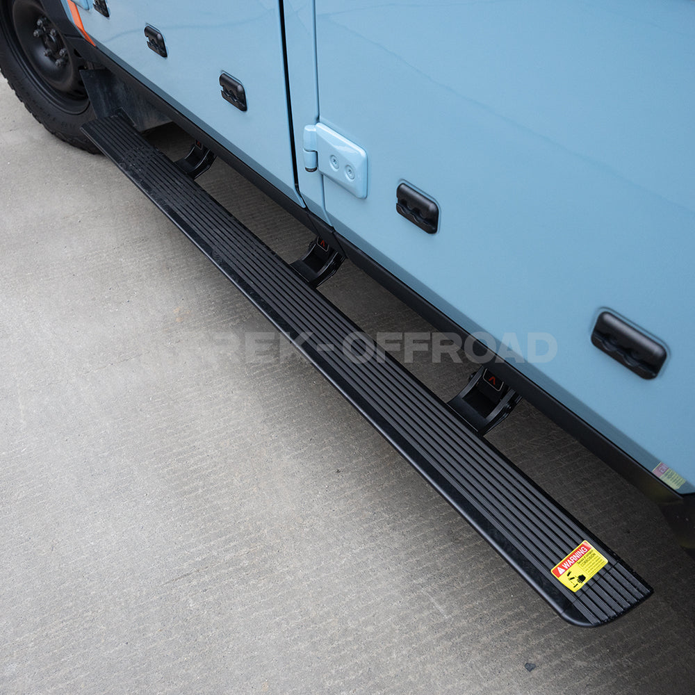 Electric side steps installed on Ineos Grenadier