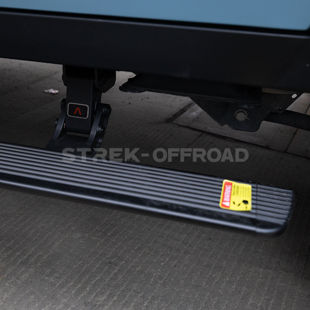 Electric side steps installed on Ineos Grenadier