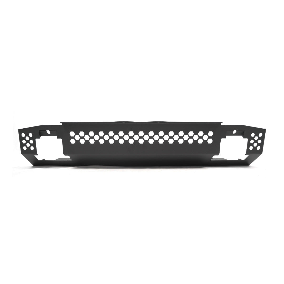 Ineos Grenadier Front Skid Plate front view showing laser-cut perforations - Strek Offroad