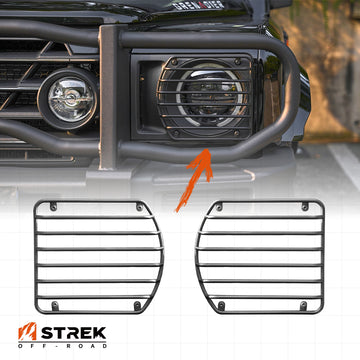 Ineos Grenadier Headlight Guards - Metal, Black - Front Light Protection