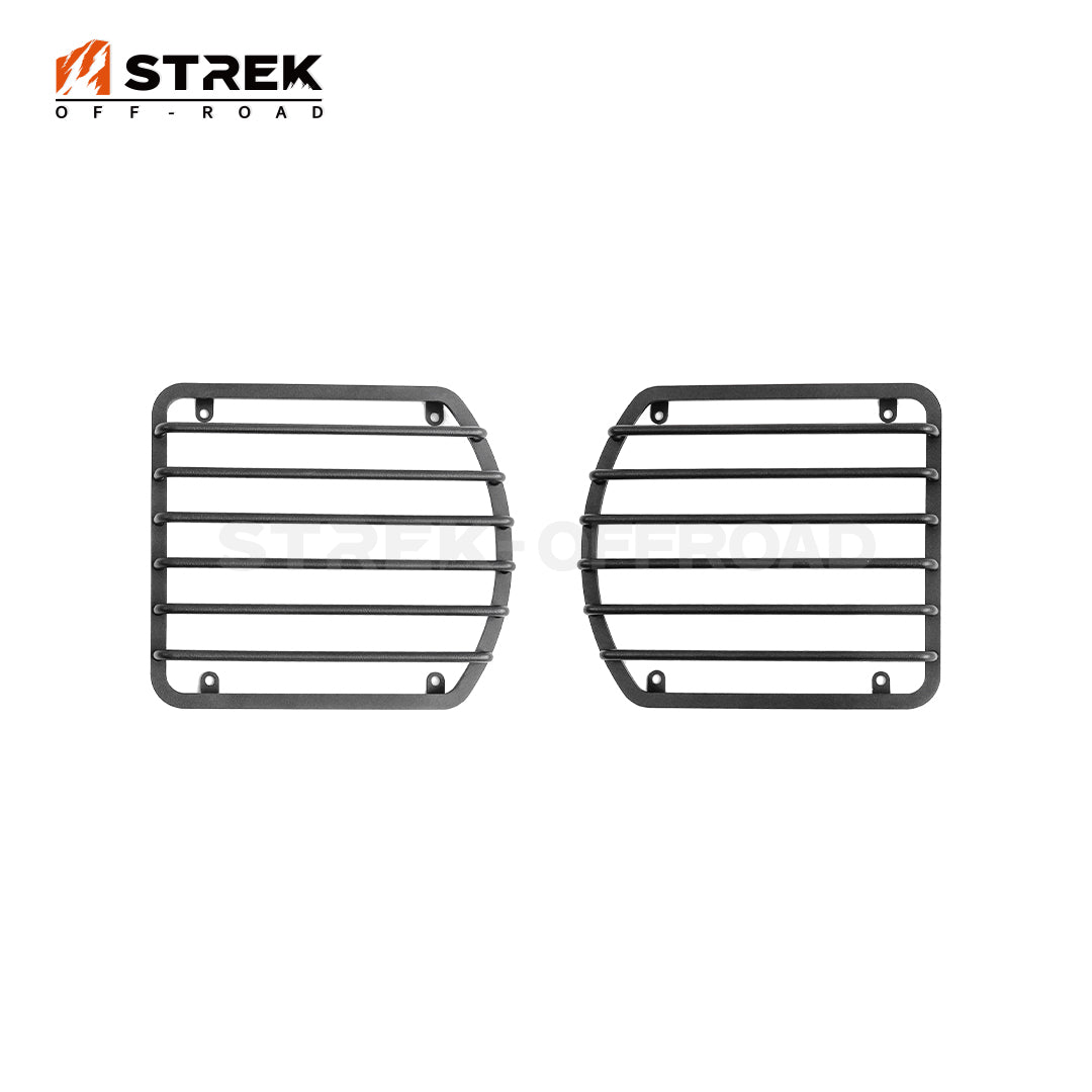 Black metal headlight guards installed on Ineos Grenadier