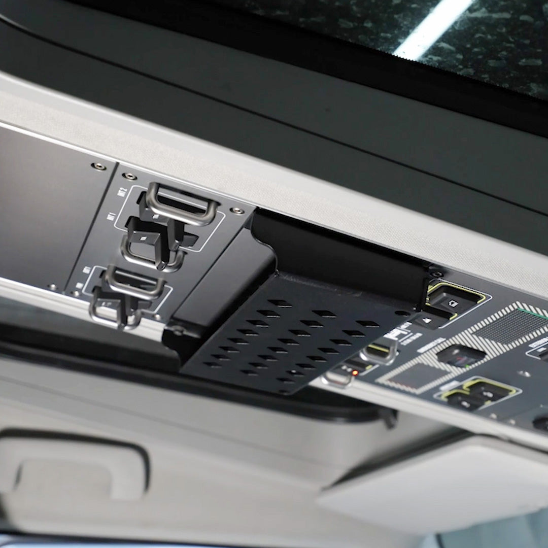 Ineos Grenadier Overhead Console Storage Tray Installed - Between Toggle Switch Columns | Strek Offroad