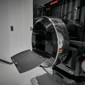 Ineos Grenadier Custom Spare Tire Cover - Piano Black & White