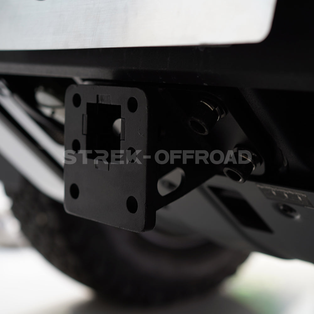 Rear bumper hitch receiver installed on Ineos Grenadier