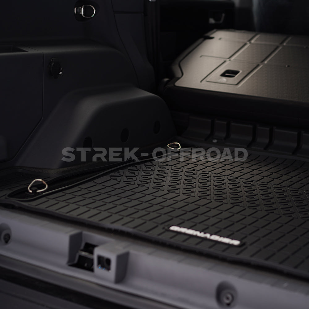 Black cargo trunk liner installed in Ineos Grenadier