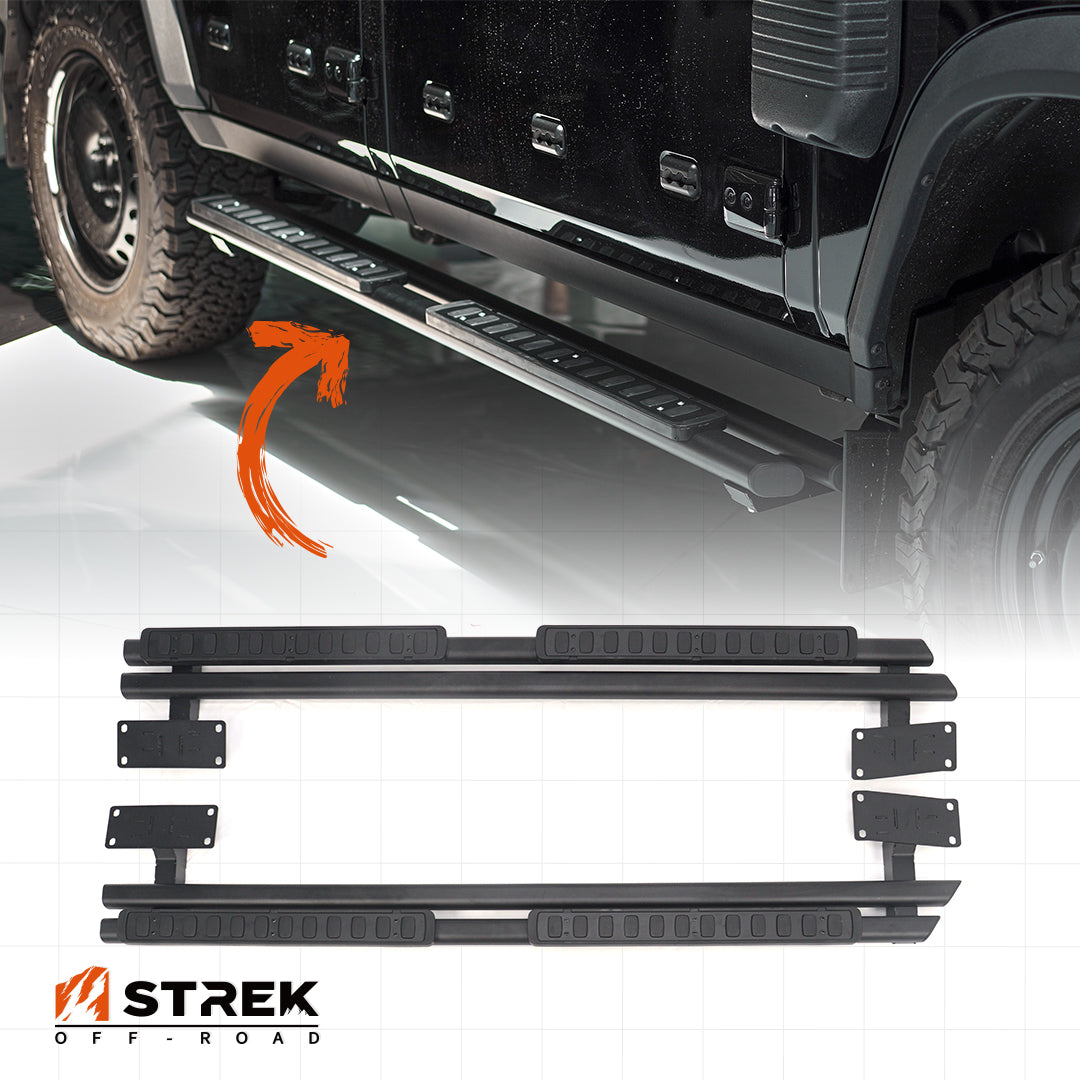 Aluminum running boards installed on Ineos Grenadier