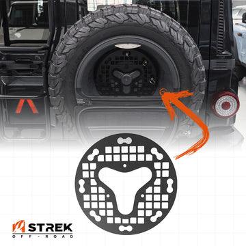 Spare Tire Expansion Plate Compatible with INEOS Grenadier 2020-2025 by Strek Offroad, Multi-Function Off-Road Outdoor Cargo Storage (Black)