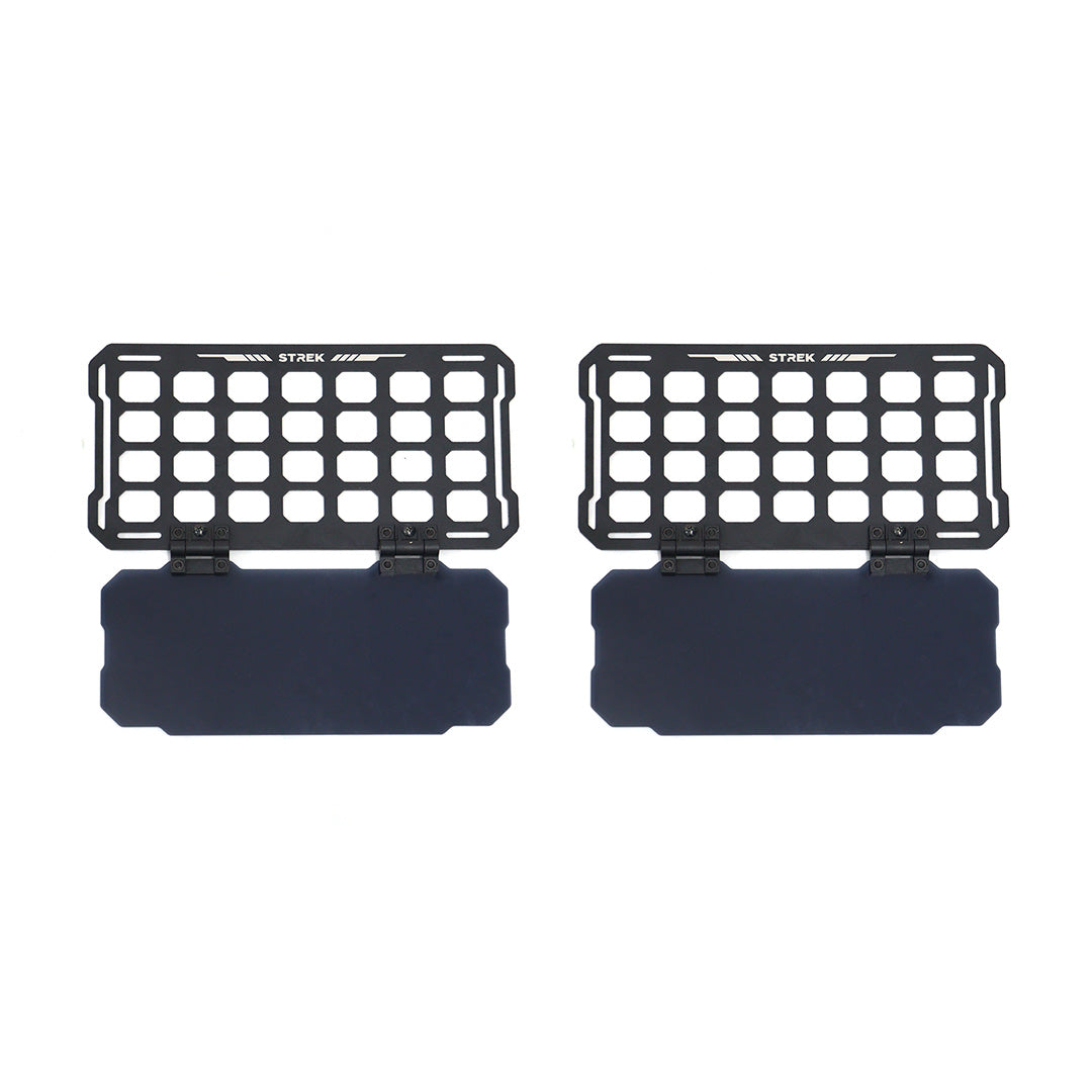 Ineos Grenadier Sun Visor MOLLE Panel  Set - Flip-Down Anti-Glare Shield Open | Strek Offroad