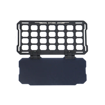 Ineos Grenadier Sun Visor MOLLE Panel - Flip-Down Anti-Glare Shield Open | Strek Offroad