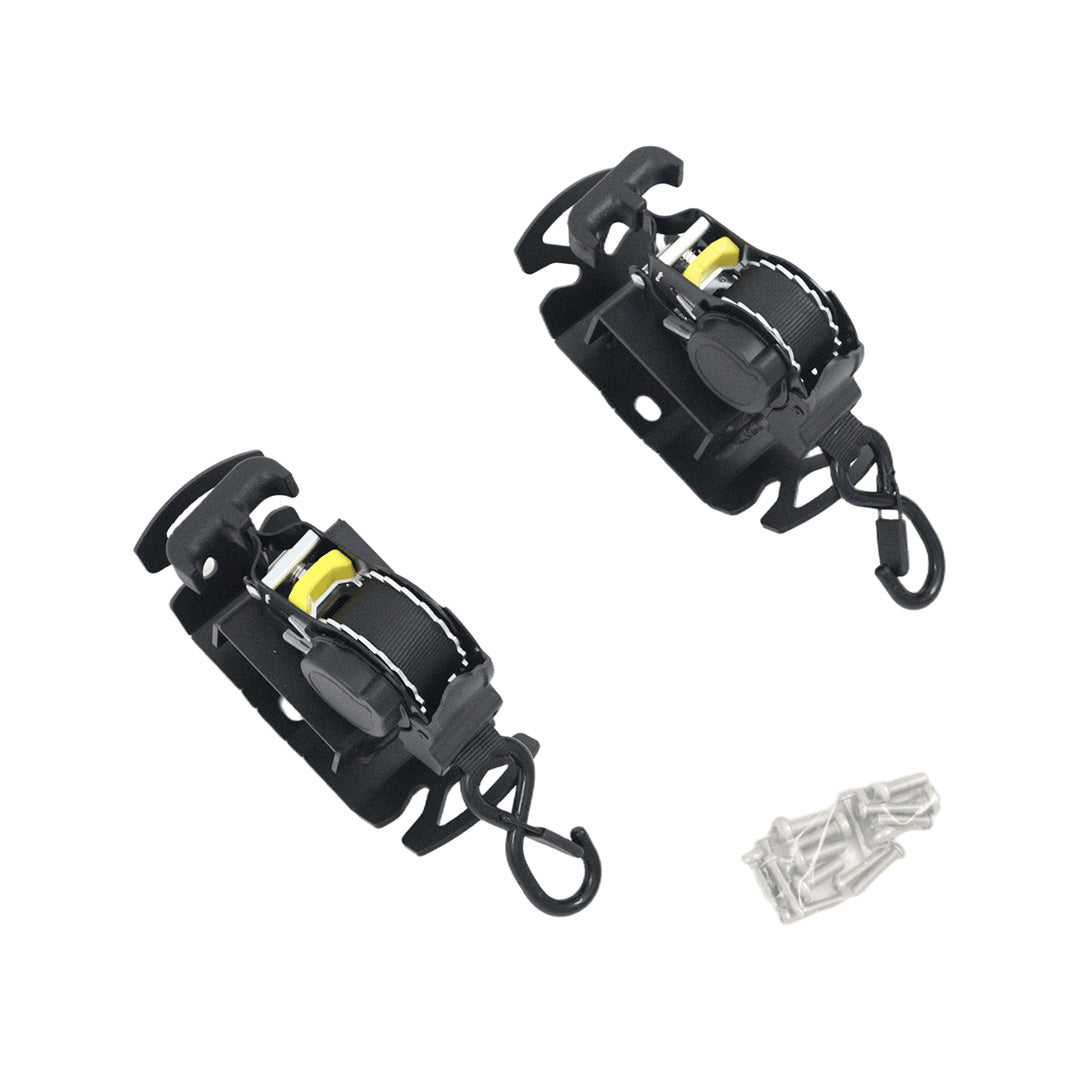Pair of retractable ratchet straps with mounting hardware for Ineos Grenadier Quartermaster