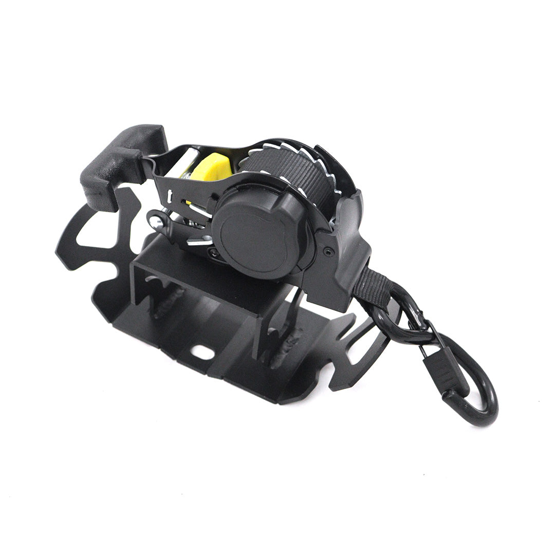 Single retractable ratchet strap with hook and mounting bracket for Ineos Grenadier Quartermaster