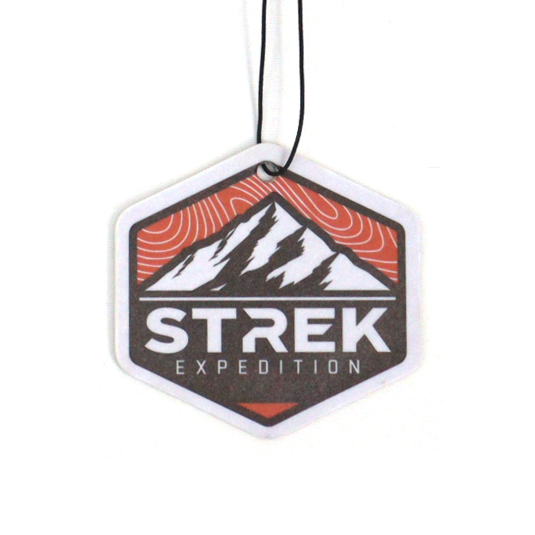 STREK Expedition Badge Air Freshener Card in Wood Sage & Sea Salt scent for INEOS Grenadier shown on a white background.