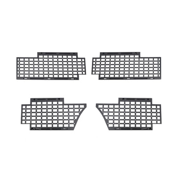 STREK Off Road exterior door MOLLE storage panel designed for INEOS Grenadier, matte black powder-coated cargo rack.